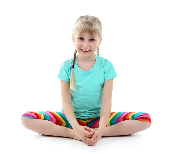 Little girl doing exercises — Stock Photo, Image