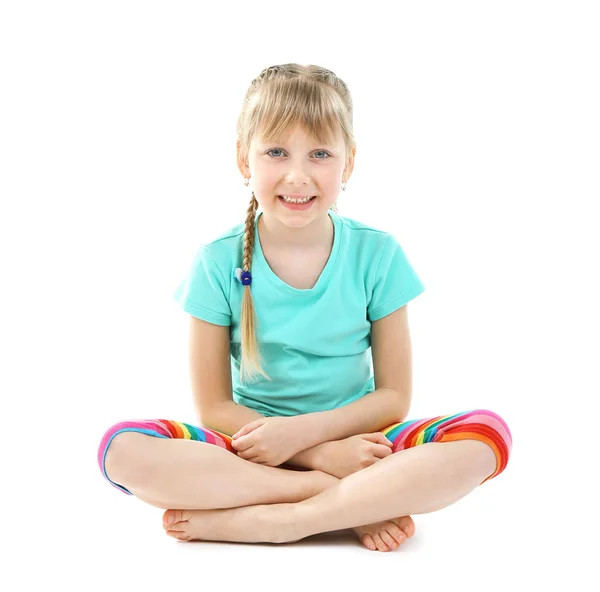 Little girl doing exercises — Stock Photo, Image