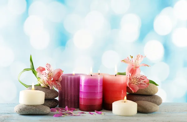 Natura morta con candele spa — Foto Stock