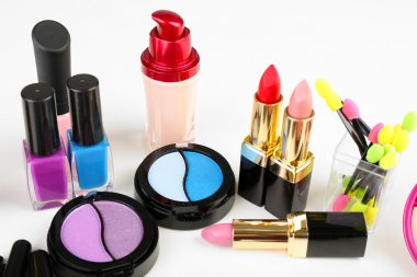 Beyaz izole farklı kozmetik