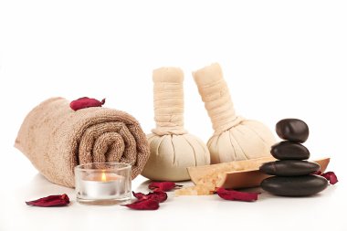 Spa natürmort beyaz izole