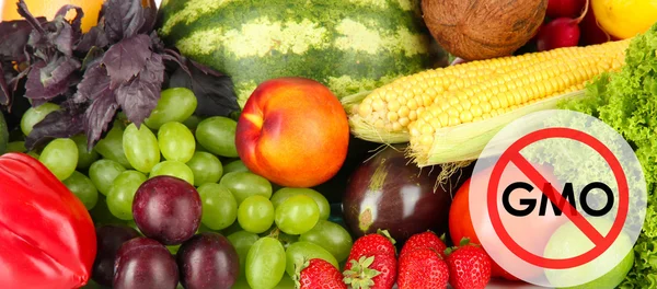 Frutas y verduras jugosas sin gmo — Foto de Stock