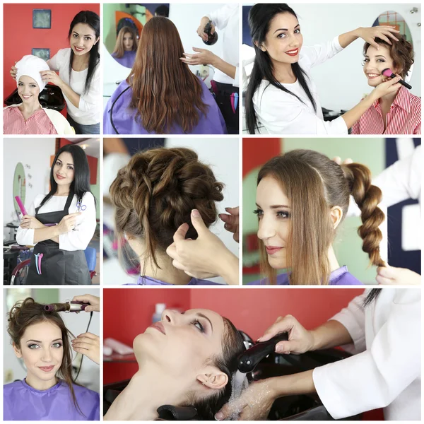 Beauty salon collage — Stock Photo, Image