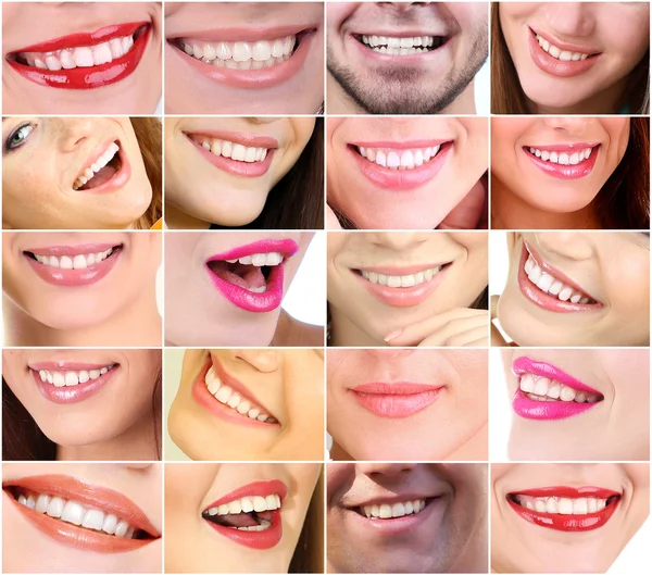 La gente sorride collage — Foto Stock
