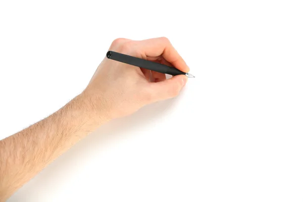 Main masculine avec stylo plume — Photo