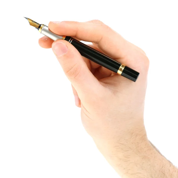 Male hand with fountain pen — Stock Photo, Image