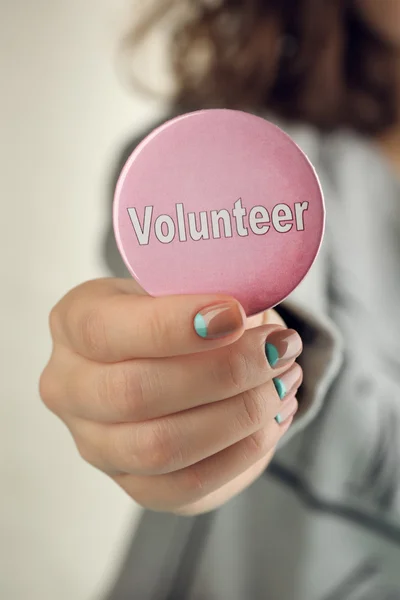 Yuvarlak gönüllü düğmesini — Stok fotoğraf