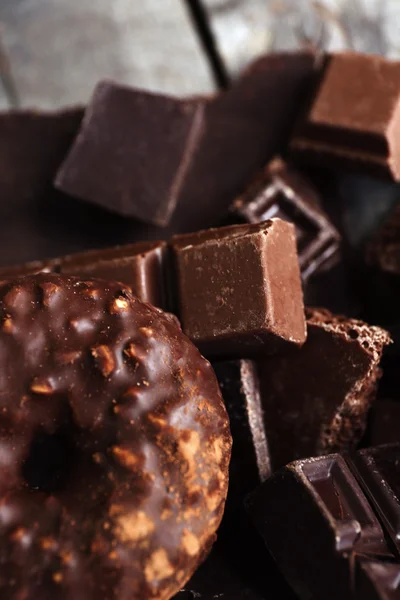 Set van chocolade, close-up — Stockfoto