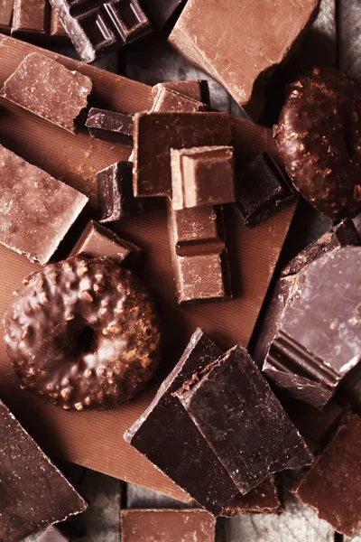 Conjunto de chocolate, primer plano — Foto de Stock