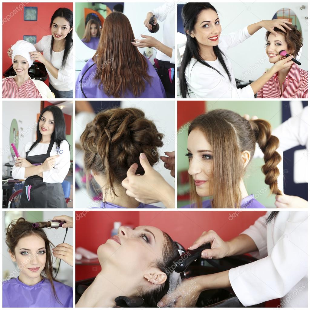 Beauty salon collage