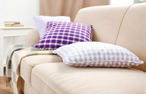 Interior design with pillows on sofa — Stock Photo, Image