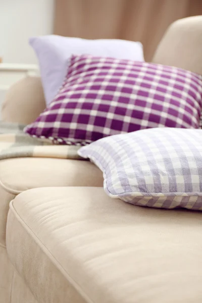 Interior design with pillows on sofa — Stock Photo, Image