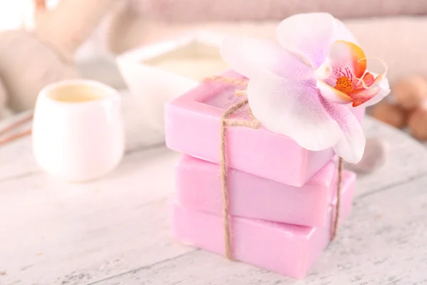 Stack of tied spa soap — Stock Photo, Image