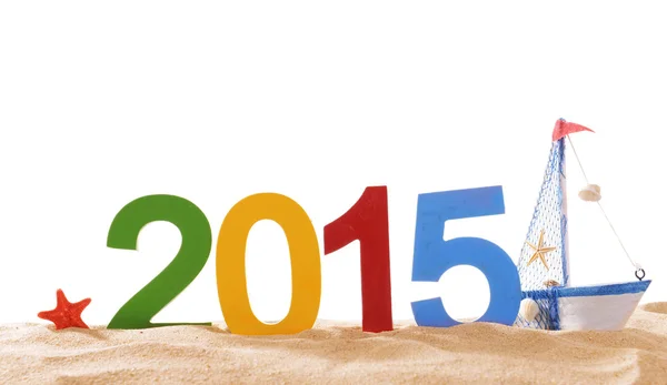 2015 znamení na písek — Stock fotografie