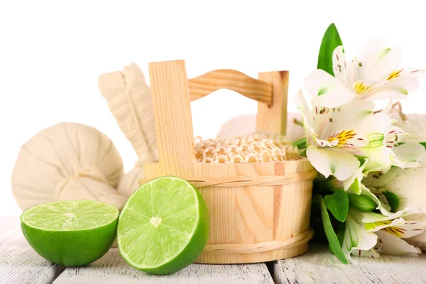 Spa naturaleza muerta con flor — Foto de Stock