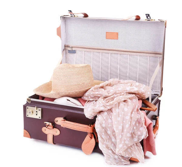 Packing suitcase for trip — Stock Photo, Image