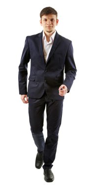 beyaz izole takım elbiseli şık adam