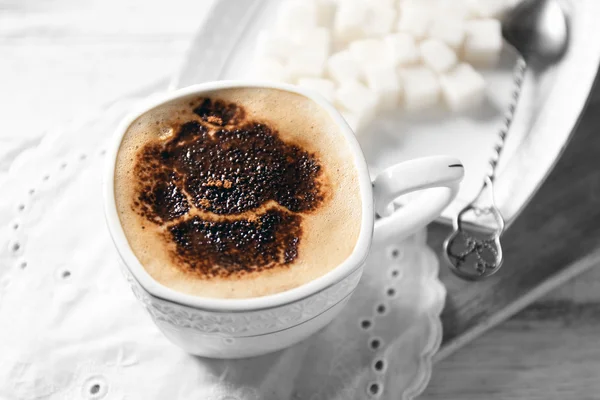 Tasse Latte Coffee Art — Stockfoto