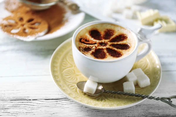 Kopje koffie latte art — Stockfoto