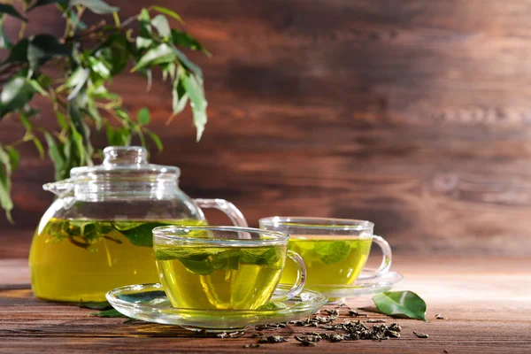 Cups of green tea — Stock Photo, Image
