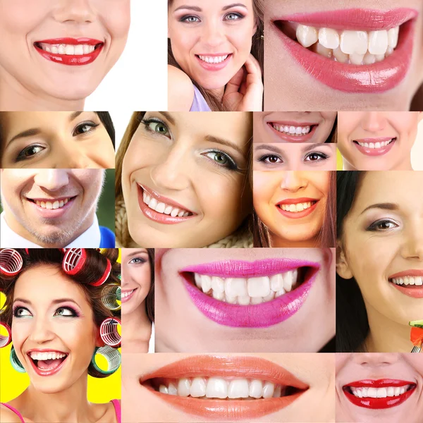 La gente sorride collage — Foto Stock