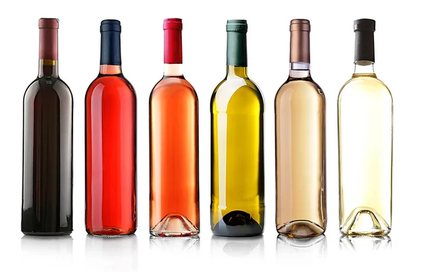 Wine bottles in row — Stock Photo, Image