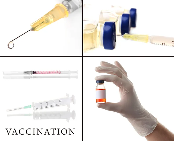 Вакцинація колаж — стокове фото