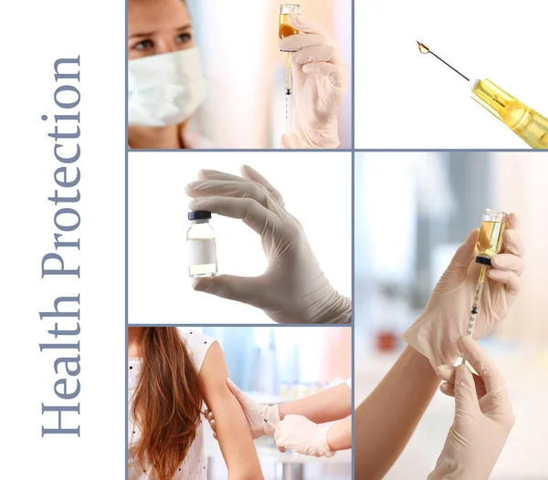 Vaccinatie collage — Stockfoto
