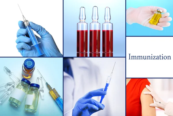 Collage di vaccinazione — Foto Stock