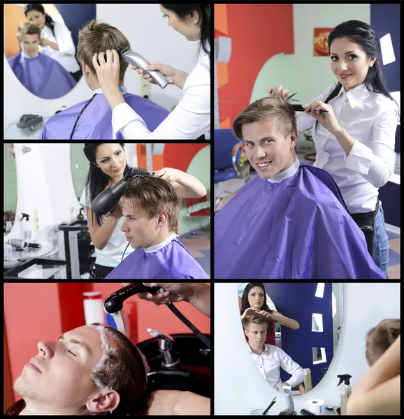 Schönheitssalon Fotocollage — Stockfoto