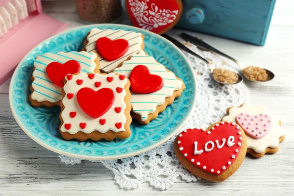 Cookies em forma de coração — Fotografia de Stock