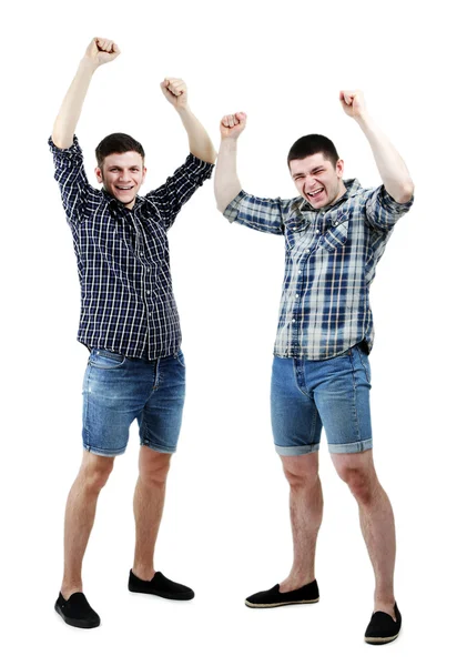 Dva krásné mladé muže izolovaných na bílém — Stock fotografie