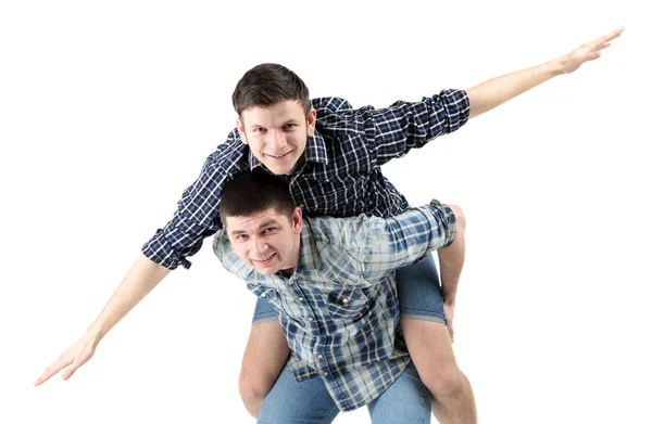 Due bei giovani uomini isolati su bianco — Foto Stock