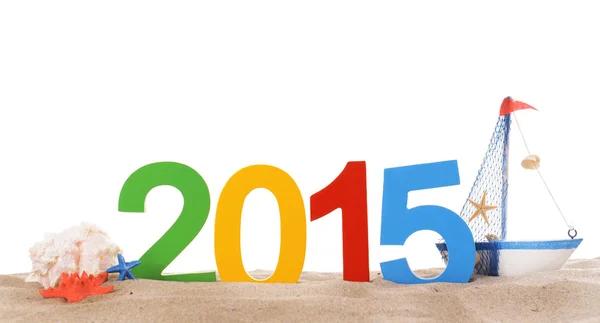 2015 sign on beach sand — Stock Photo, Image