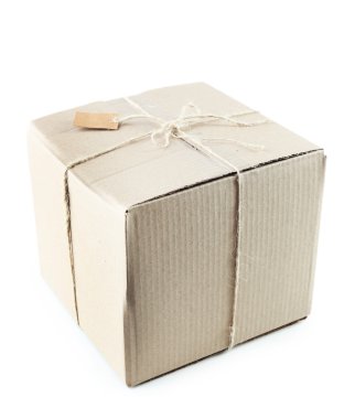 Posta paket parsel üzerinde beyaz izole