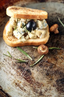 Eski Pan, lezzetli sandviç yakın çekim