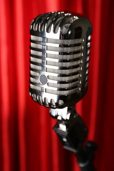 Retro silver microphone — Stock Photo, Image