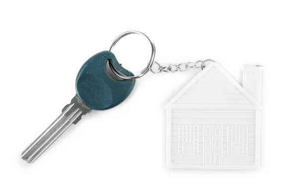 Schlüssel mit Schmuckstück auf hellem Hintergrund — Stockfoto