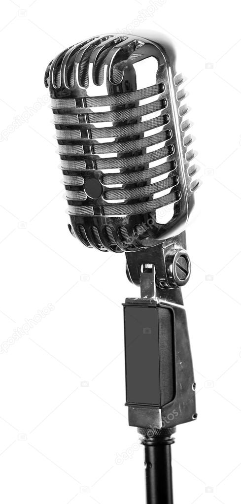 Retro silver microphone