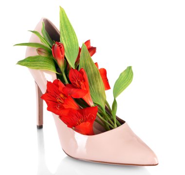 Çiçekli kadın ayakkabı