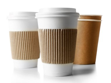 kağıt bardak beyaz izole