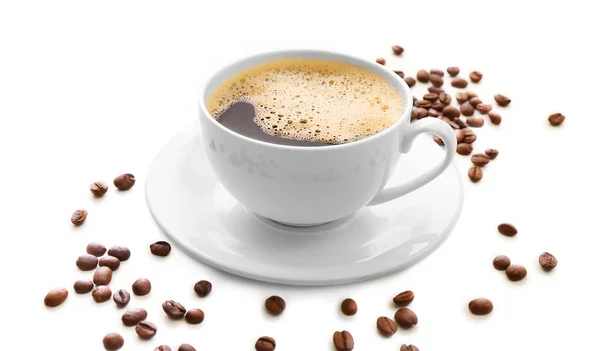 Filiżanka kawy izolowana na białym — Zdjęcie stockowe