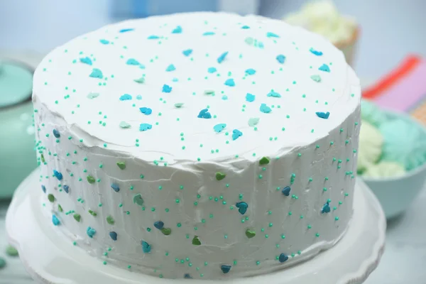 Birthday decorated cake, closeup — Stock Photo, Image