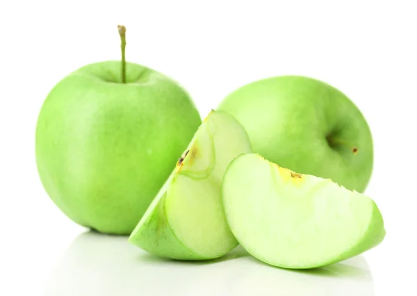 Aufgeschnittener Apfel isoliert auf weiß — Stockfoto