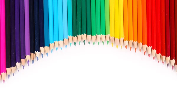 Beyaz izole renkli kalemler — Stok fotoğraf