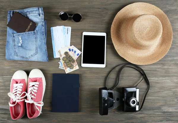 Conjunto de cosas de viaje — Foto de Stock