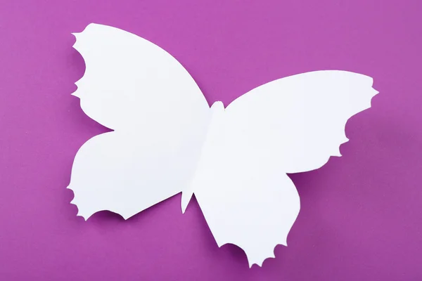 Cutout papper butterfly som gratulationskort — Stockfoto