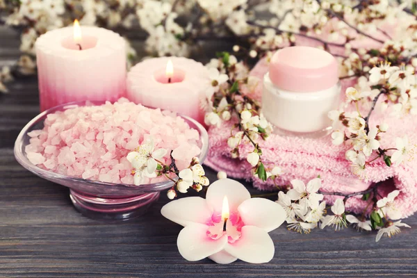 Spa still life with flowering branches — Stock Photo, Image