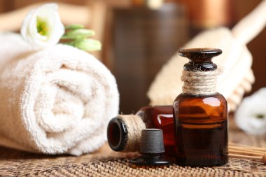 güzel spa kompozisyon aroma yağı tablo ile yakın çekim
