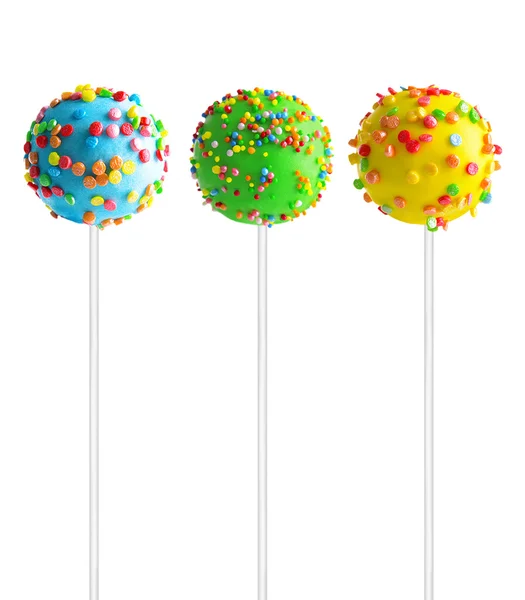 Sweet Cake Pops isoliert auf Weiß — Stockfoto